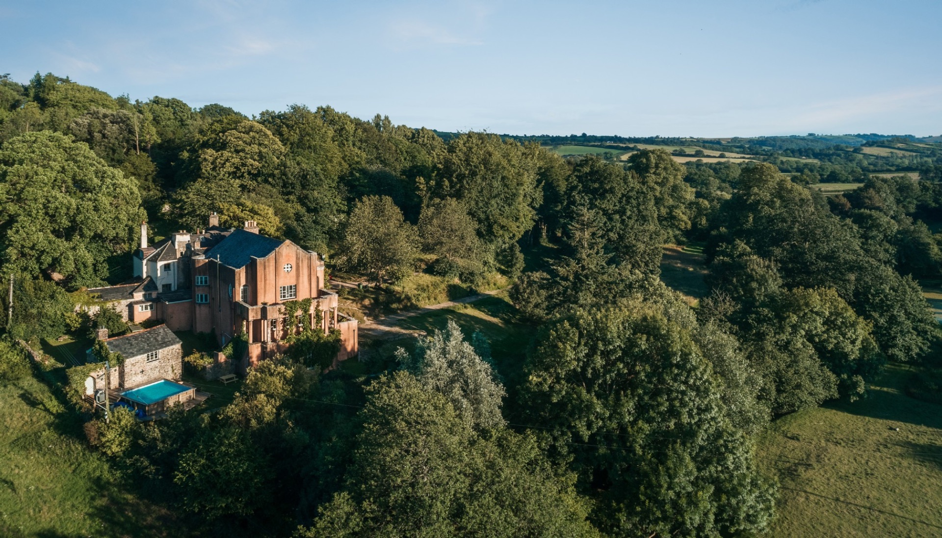The venue nestled in the Devon hills